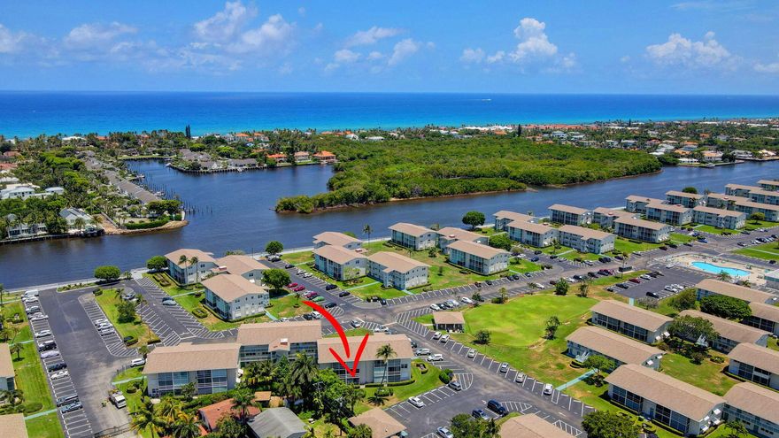 Welcome to paradise! Here's your chance to live in an Intracoastal community at an affordable price! Don't miss the opportunity to own this 1-bedroom, 1.5-bathroom deluxe unit in Sterling Village. This community offers plenty of amenities to keep you busy and active.....a new clubhouse, pool, putting green, shuffleboard, bocce ball, pickleball, billiards, a variety of clubs and recreational areas including a boardwalk along the water. This unit is a quick stroll to the Intracoastal and clubhouse. Unit features neutral tile throughout, washer in unit, and a light and bright kitchen with white cabinetry/appliances. The bedroom has a walk-in closet and sliding glass doors onto a screened patio, with Accordion hurricane shutters for the utmost protection. This is an ideal location and close to shopping, dining and the beach.