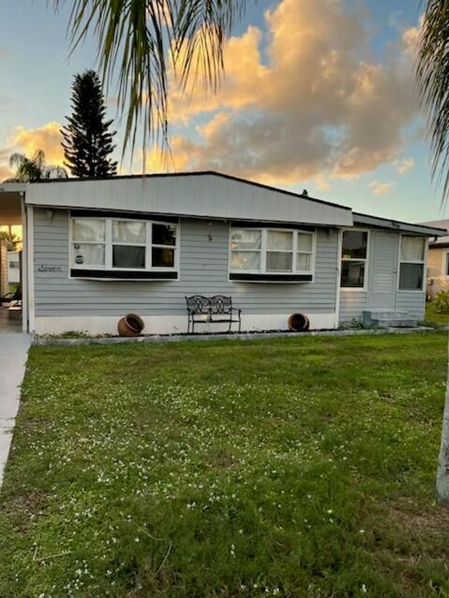 Charming 2-Bed, 2-Bath Home in a 55+ Coastal CommunityDiscover comfort and convenience in this beautifully designed 2-bedroom, 2-bath home, nestled in a peaceful 55+ community just minutes from the beach. Featuring a unique, creative layout, this home includes a versatile Florida room that can serve as an additional bedroom--perfect for guests or a tranquil retreat.Enjoy the best of coastal living with essential amenities--grocery stores, pharmacies, banks, the post office, and more--all within 1-2 miles.Whether you're seeking a serene retirement haven or a cozy beachside escape, this home offers style, functionality, and an unbeatable location.Community Perks (Land Lease: $755.00/month):