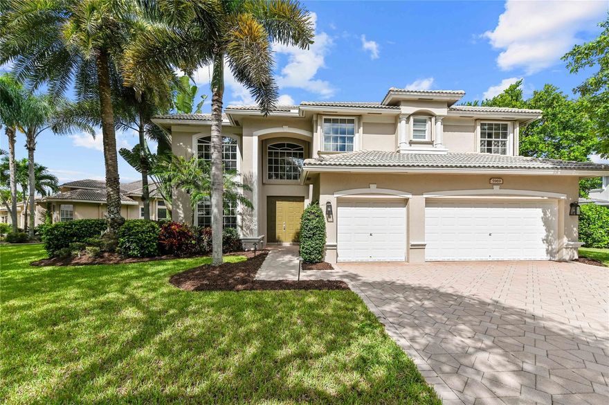 NEW ROOF 2025 on luxury pool home in 24 hr guard gated community 5 bdrm 3 ba 3 car garage on oversized 11,741 sq ft lot offering elegance,comfort&modern living Grand foyer entry to gourmet kitchen wood cabinets,designer glass accent door, dbl wall ovens &walk-in pantry w/custom organizer Breakfast area overlooking sparkling pool,spacious fam rm,Formal Din Rm,Formal Liv Rm wood style floors in liv area 1st fl bdrm being used as office & a full bath on main level Upstairs luxury primary suite w/double door entry,tray ceiling, sitting area & two custom walk-in closets Primary bath w/dual vanities, walk-in shower, whirlpool tub  Lavish backyard has designer pool w/waterfall, marble patio & raised sitting area- clubhouse, billiard rm, gym, community pool, children’s pool & toddler play area