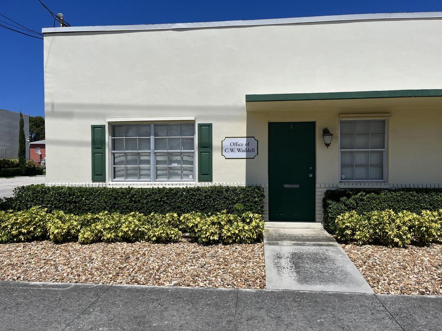 This unit has a total of 1,020 square feet. consisting of two professional, side-by-side offices in front. One with front entry door and the other private. This unit is a corner unit so private office has two large windows providing a lot of light. There is a large 498 square foot office area in back that could be divided with office dividers for multiple offices. Large room in back has a kitchenette with full size new refrigerator, double sink, cabinetry and counter space.. This unit also has a full bathroom with new water heater. Central HVAC was replaced in 2019.This unit does not have an overhead garage door in back. There is only one pedestrian door with a width of 33''. This unit is not to be used as a storage unit.