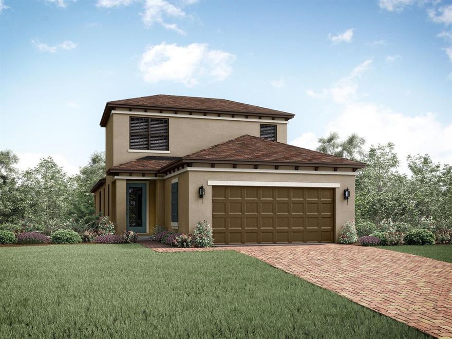To-be-built Monza model at Visconti, a secluded and intimate community in Fort St. Lucie. Features open floorplan, 3 bedrooms, 3 baths, a study room and 1,674 sqft all on one level. Also includes a gourmet kitchen with spice cabinetry, ceramic floors, granite countertops, and stainless steel appliances. Visconti is close to shopping, dining, golf and the beach.