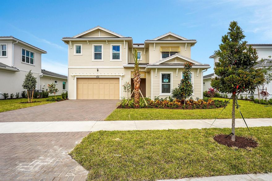 This beautiful 5 bedroom with 3 full and 1 half bath home. The foyer flows into an inviting hallway revealing a bright and open floor plan. The well designed kitchen features a large center island with breakfast bar, plenty of counter and cabinet space and pantry. The expansive primary bedroom suite is highlighted by dual walk-in closets and deluxe primary bath with soaking tub and separate shower and private water closet. Formal dining room and private study. The large great room with expansive sliders opens to a rear covered lanai overlooking a large private lawn. This new construction, 2-story home is waiting for you. You can enjoy the popular contemporary Shirley model has 12 ft ceiling around the first floor Sqft under air 3700.
