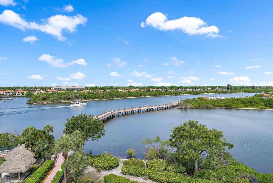 There are only six condos at the Jupiter Yacht Club with four bedrooms and four-and-a-half bathrooms all on one level across 3,125 sf. This fifth floor corner unit is one of those six and is now available for the very first time! This beautifully appointed condo, with elegant lines and finishes, has been meticulously maintained. The fourth bedroom, a fourth full bathroom and a dedicated half-bath, truly make this condo feel and flow more like a home. A sheer endless window frontage and floor-to-ceiling sliders provide an abundance of natural light and water views from every room. The master bedroom alone has five side by side windows offering a mesmerizing panoramic view of the Intracoastal.Residents of the coveted Anchorage Building at the Jupiter Yacht Club have access to first class