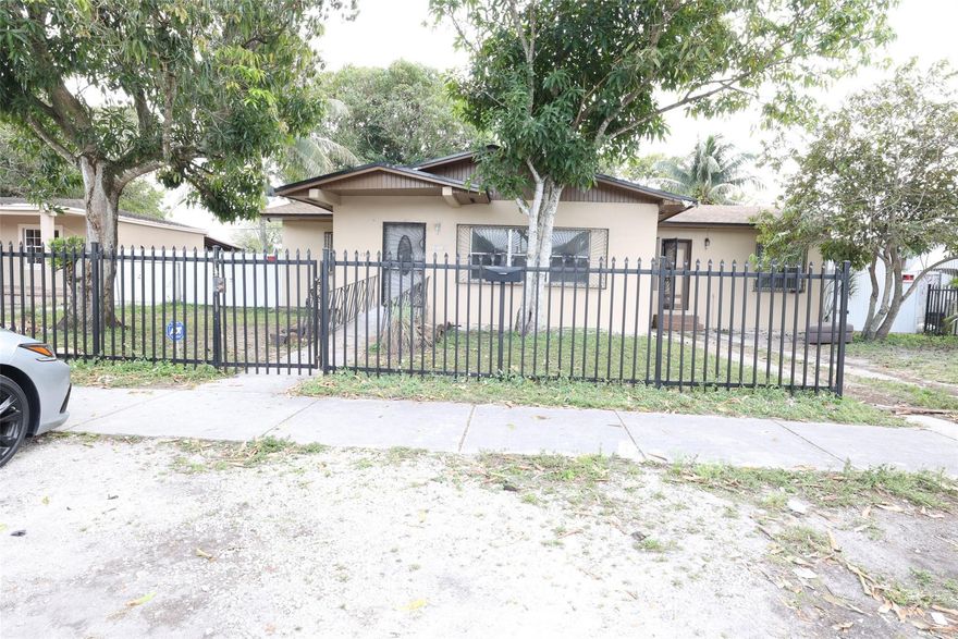 Welcome home! This beautifully renovated multi family home is nested in the heart of Opa Locka, FL. This home features 3 bedrooms and 1 bath, new flooring throughout, freshly painted interior, Newer appliances, washer and dryer in the unit. Enjoy the South Florida sun while entertaining in a massive shared outdoor living space. Fruit trees and tool shed in the backyard, yard is completely fenced off for privacy.