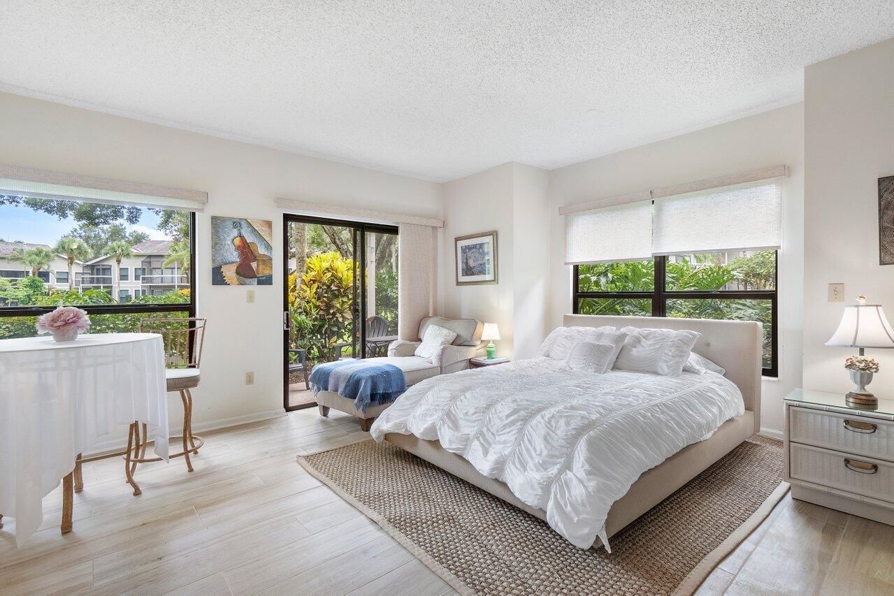 Available immediately $3,000 per month. Nicely furnished studio in Tennis Lodges at Polo Club with amazing water views right from the patio. New wood-like tile flooring has been installed, within walking distance to community heated pool. Unit is located on the first floor and has a beautiful pond view from the patio. You will find everything you'll need during your stay, including washer/dryer inside the apartment, linens, kitchen utensils, dinnerware, cable and wifi. Charges to include $150 utilities flat fee per month, $150 cleaning fee. All payments to be paid in full prior to occupancy.