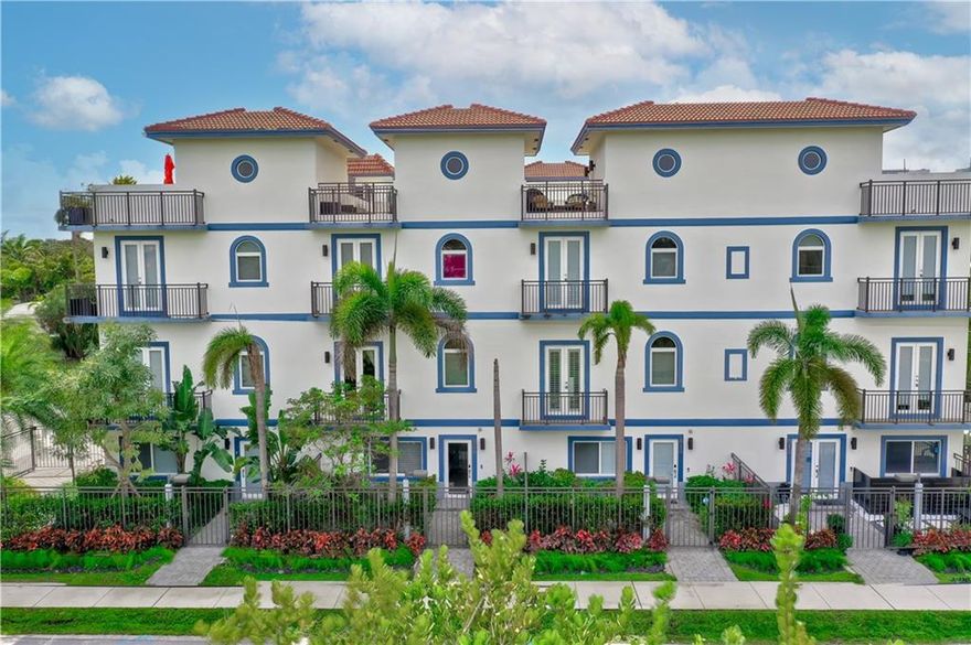 This newer construction townhouse is located in the quaint & upscale residential neighborhood of Victoria Park, established in the 1930s as an easy walk to the famed Las Olas Blvd. & downtown. The private front gated entry welcomes you to a 1st floor DEN/OFFICE, full bath & 2 car garage. Take the elevator or stairs up to the second floor living area with a Juliet balcony overlooking Holiday Park! Continue to the 3rd floor for the master bedroom offering 3 closets PLUS a double vanity & substantial shower, plus a guest bedroom with ensuite bath. Finally, for entertaining or for an evening under the stars, head up to the 4th floor to a massive rooftop terrace overlooking downtown & the park to cook & mingle with friends & loved ones! Forth floor also offers a 2ND bonus OFFICE/DEN/BAR.