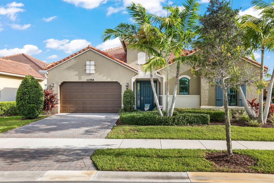 Welcome to luxury living in Four Seasons Parkland, one of South Florida's premier 55+ active adult communities. This highly upgraded residence at 11759 Palermo Road offers 2,739 square feet of beautifully designed living space under air, blending comfort, sophistication, and modern convenience. This spacious home features 2 bedrooms, 2.5 bathrooms, plus a versatile office/den complete with a custom Murphy bed wall unit—perfect for guests or flexible living. The gourmet kitchen is a true centerpiece, showcasing a massive island, high-end finishes, and ample space for both everyday living and entertaining. A separate bar and entertainment center further enhances the home's hosting appeal. Cont'd   The primary suite is a private retreat, highlighted by a spa-inspired bathroom designed for relaxation and luxury. Throughout the home, you'll find neutral designer finishes, elegant porcelain plank flooring, and customized closets that maximize both style and functionality.  Enjoy seamless indoor-outdoor living with a screened and covered lanai—ideal for relaxing or entertaining year-round. Additional premium features include a full-house generator, brand new HVAC system, remote-controlled shades, and plantation shutters for ultimate comfort and peace of mind.  This exceptional home offers the perfect blend of upscale design and low-maintenance living in a vibrant, amenity-rich community.