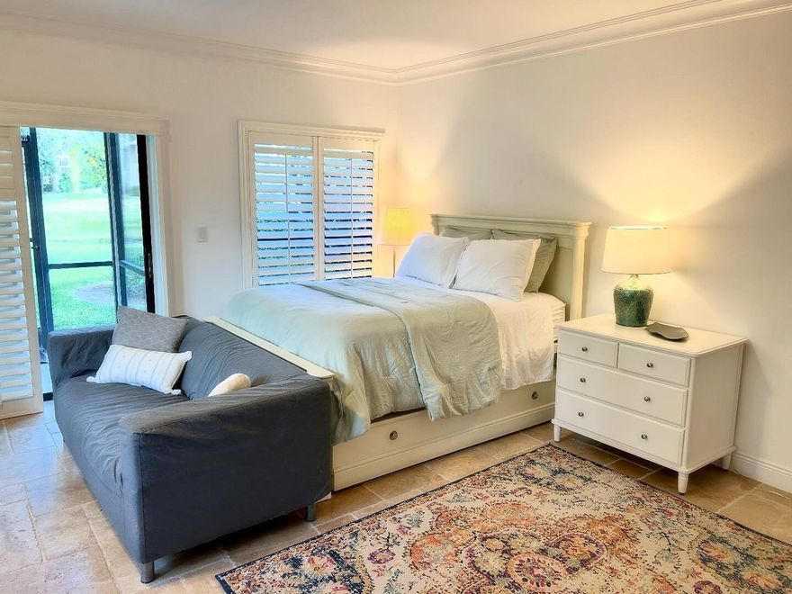 NOT AVAILABLE ANNUALLY.  This is an off-season furnished rental only. Very nice first floor efficiency apartment located in the prestigious Palm Beach Polo and Country club.  This unit is light and bright with everything you need to enjoy your summer in Florida.  Washer and dryer are in the unit.  Utilities are included.   Palm Beach Polo has a $1000 fee on every rental which gives assess to the clubhouse and gym.  $150 application fee to Management company.  Both forms will be in the documents.