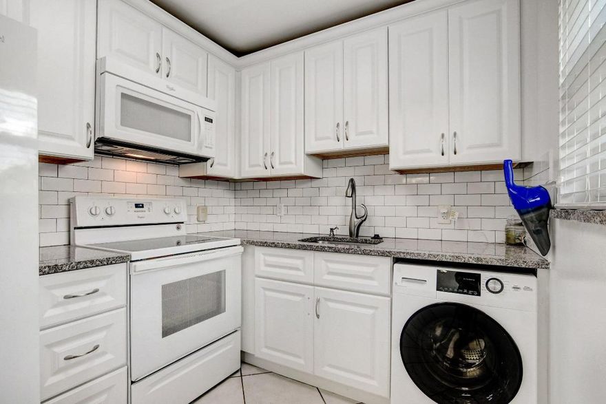 Welcome to this gorgeous first floor corner unit condo located in the highly desirable Century Village community. This beautiful 2 bedroom, 1.5 bathroom home is sure to impress. As you enter, you'll be greeted with a spacious and open living area that is flooded with natural light. The modern stainless steel kitchen features appliances and ample cabinet space, while the adjacent dining area is perfect for  breakfast and dinner time with family. 
This condo also features hurricane impact windows
providing added security and peace of mind during inclement weather. One of the highlights of this home is its proximity to the Hastings Clubhouse 
where you can enjoy resort-style living, stay active and socialize with friends and neighbors while enjoying the beautiful South Florida Lifestyle