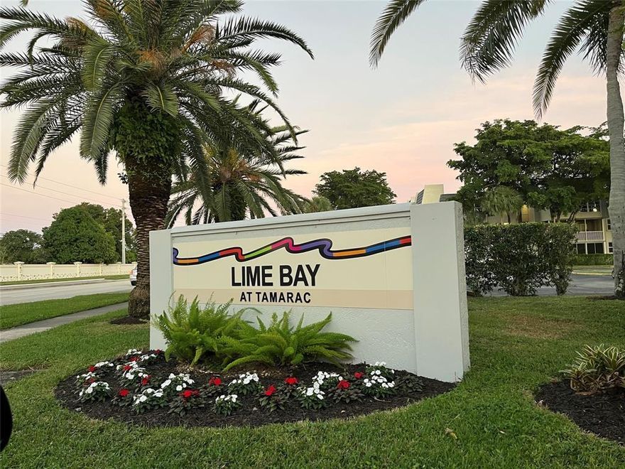 GREAT OPPORTUNITY TO OWN A ONE BEDROOM ONE BATH AND HALF  IN TAMARAC LIME BAY, IS LOCATED CLOSE TO GOLF COURSES,SHOPPING DINNING AND MAYOR TRANSPORTATION  shopping, COMMUNITY AMENITIES INCLUDES CLUBHOUSE AND VARIOUS ACTIVITIES. ELEVATOR AND LAUNDRY FACILITY ON SITE. THIS IS A 55+ COMMUNITY. MINIMUM CREDIT SCORE REQUIRED IS 715 AND MINIMUM ANNUAL INCOME IS $30,000. 24 HOUR NOTICE REQUIRED, PLEASE CALL LISTING AGENT TO SCHEDULE ALL SHOWINGS.