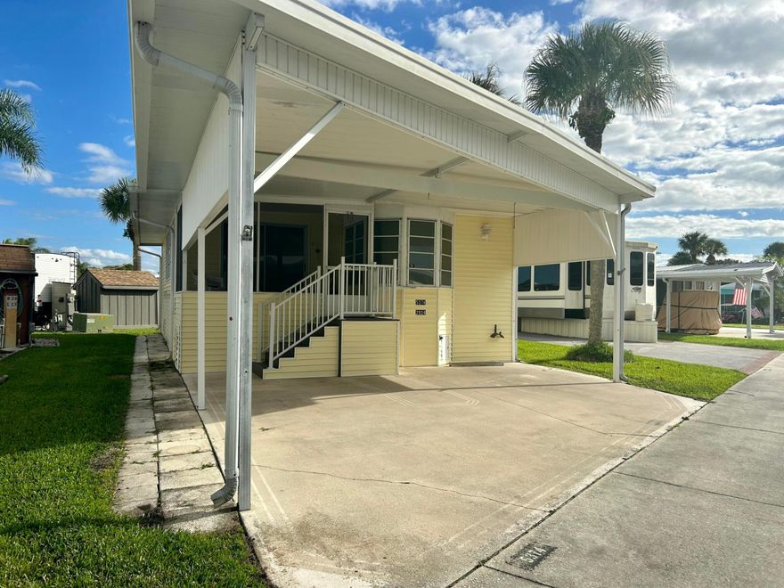 Enjoy the Florida lifestyle in this move-in ready & fully furnished 1 bedroom, 1.5 bath home, with its own storage shed.. Welcome to this vibrant and friendly 55+ community, where comfort and convenience come together.  Relax in the clubhouse or sit around the community pool as you enjoy your morning coffee.  This community has many amenities that make Ancient Oaks such a desirable place to live and enjoy your retirement.