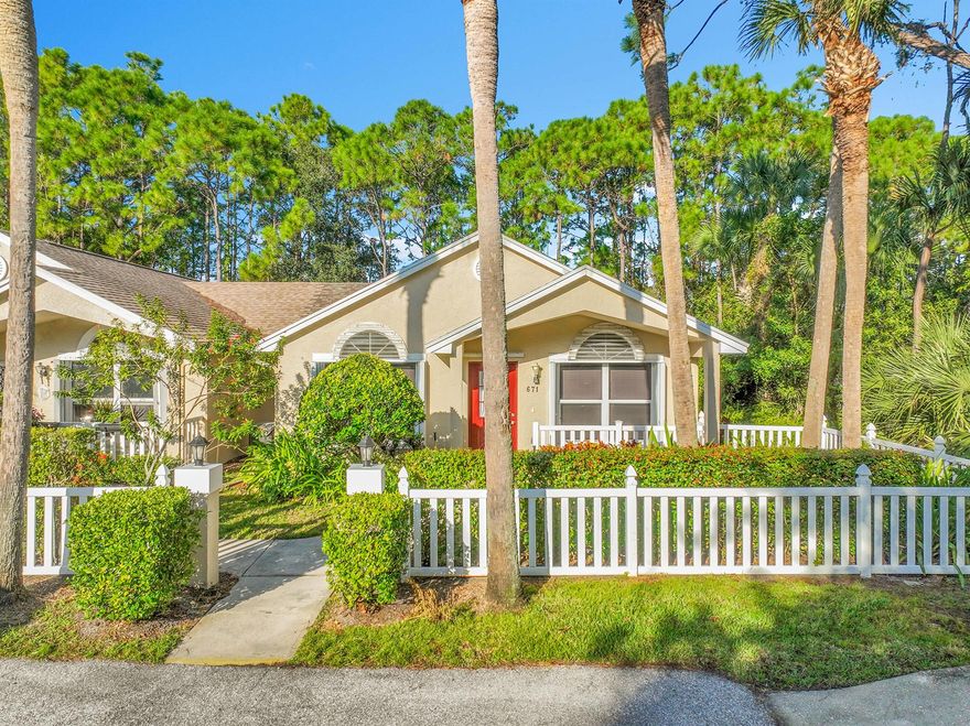 Welcome to easy living in this nicely updated villa in active 55+ community of Kings Isle. Residents enjoy low maintanence living with exterior care included. This villa is an end unit, giving you more living space and storage. Some improvements include, LVP flooring throughout, 5'' baseboards, granite counter tops, white cabinets, new SS Whirpool appliances, custom designer tile in master shower, new vanities & toilets in both bathrooms, new remote control fans, custom tile on the extended lanai with a beautiful view of preserve for additional privacy. Roof 2021,AC 2019, WH 2013, Ext paint 2025, shutters 2022. Endless ammenites and conviently located to all shopping, dining, interstates and Mets Stadium. Manned security gate !