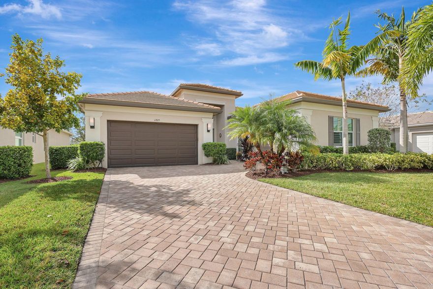 Move-in Ready Home in Valencia Cay at Riverland's 55+ Active Adult Community. Don't hesitate! This stunning Caroline Model home is ready for move-in at Valencia Cay/Riverland, and it's a one-of-a-kind gem that can't be replicated. There's no need to wait for new construction, which can take up to 18-24 months. Experience the best of the Valencia lifestyle now in this Vintage Series Caroline Model home located in a 55+ active adult community. This gorgeous home boasts 2 bedrooms, 2 full baths, 1 half bath, and a Club Room that could easily be converted into a third bedroom. The open floor plan includes a Kitchen, Great Room, and Dining Room, all with striking tropical views of the private backyard.