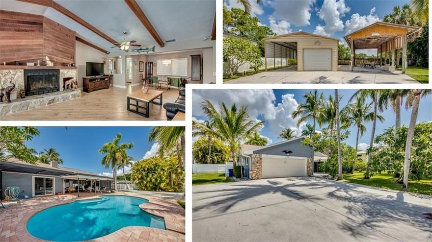 Fantastic Find! Fully Renovated 3 Bedroom 2 Bath 3 Car Garage Pool Home On Almost A 1/2 Acre. Property Includes Additional Covered RV Parking & Carport! Enjoy The Many Upgrades Starting With The Large Chef’s Kitchen With Granite Countertops, Tray Ceiling, Stainless Steel Appliances & Large Pantry. Living Room Includes A Welcoming Brick Wood Burning Fire Place & Vaulted Ceilings. Luxurious Master Suite Has A Private Cabana Bathroom with Gorgeous Custom Finishes & Spacious Backyard Has Beautiful Tropical Landscaping Throughout. This Property Is An Absolute Must See!