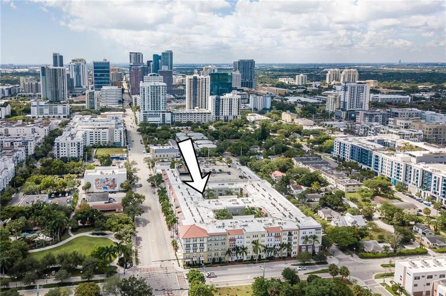 Rarely available 2 bedroom 2 Bath unit with a Balcony ! Located just outside of Downtown Fort Lauderdale in Booming Flagler Village! Beautiful wood floors, granite kitchen counters, stainless appliances, HUGE walk in closet. Maintenance Fee includes water, sewer, trash, basic cable, and High Speed fiber optic internet!! Best deal downtown. Building features resort style pool, Gym, Club Room, Business Center, Wifi and Management on site. Washer and dryer in unit and 1 reserved covered parking space. Pet Friendly Building Washer/Dryer in unit. All windows impact throughout the building.