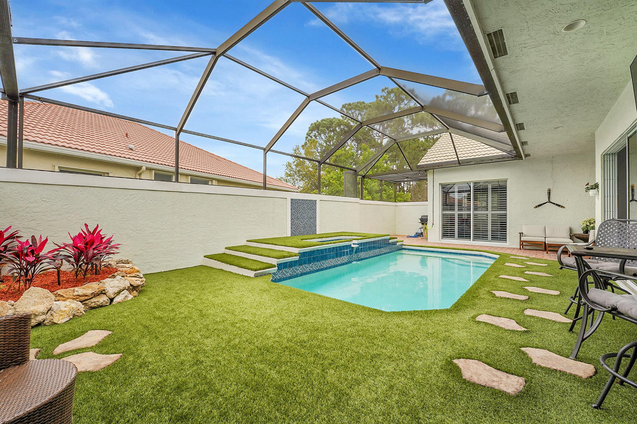 Price Improvement !Nestled in on very a quite cul de sac,this 4bedroom, 3bath courtyard home puts the fun in functionality. This set up is perfect for entertaining, while enjoying the view of your pool from every room, and pocket sliders from the main house directly to the pool. The kitchen is open concept, with adjoining bar area. You can also get cozy with a gas fireplace. There is tile throughout the home.The heated pool and spa were resurfaced 2019,new heater w/ remote operation. A/C 2019,W/H 2019, Appliances 2020, new toilets, new seamless shower in master, Re-plumbed 2019, Whole house surge protector. Lake Charles has 9miles of wide,lit sidewalks,5acres preserves and lakes,pickleball,basketball,playground,catch & release fishing, pool, a manned gate 24/7.