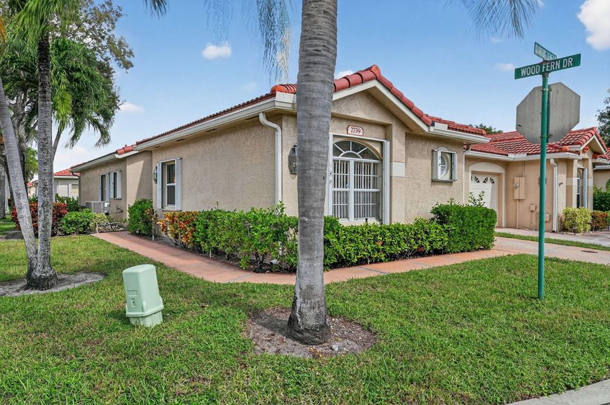 Welcome to this charming 3-bedroom, 2.1-bathroom corner villa nestled in the desirable, all-age, and quiet community of Quail Run. Offering low HOA fees and a relaxed Florida lifestyle. This home features an open, airy floor plan with high ceilings and neutral tile flooring throughout. The spacious living area is perfect for entertaining family and friends, while the air-conditioned 117 SqFt Florida room is the ideal spot for morning coffee or to unwind with a glass of wine after a busy day. A new roof was installed in 2021, and the ongoing assessment for this improvement will be paid in full by the seller at closing. Accordion shutters provide added peace of mind. The primary suite offers double closets for ample storage and convenience. Quail Run is renowned for its beautiful,