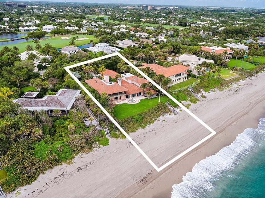 Rarely available Lost Tree Village Oceanfront property sits on 1.163 acres with 125' of water frontage. This two-story, 6 bedroom, 6.1 bathroom estate home features vaulted ceilings, an oversized living room and chef's kitchen.