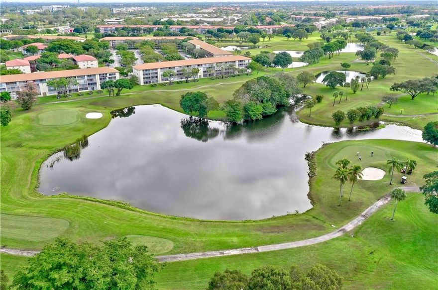 The most beautiful Golf course view from the balcony,  2 beds 1.5 baths, Excellent location. Freshly painted, Great opportunity to purchase in Century Village Pembroke Pines. 55 plus. Plenty of guest parking, The community offers classes, clubs and activities to enjoy. Pools, tennis, clubhouse, theater, gyms. 24/7 security. The association includes water, internet, building exterior insurance, roof.NO RENTAL RESTRICTIONS- Unit can be rented immediately after closing.
