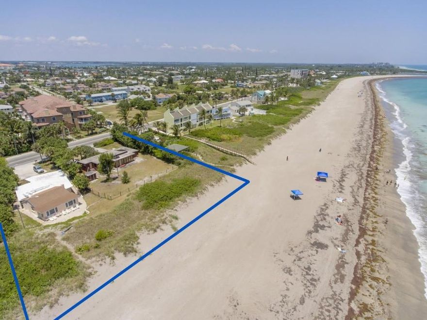 Oceanfront Development Opportunity - Prime St. Lucie Beachfront location. This rare offering features 159 feet of direct ocean frontage, perfectly suited for an exceptional oceanfront development. The property is currently deeded as two lots, with flexible build-out options:

Up to 3 homes on 53' x 225' lots, or

Up to 4 homes on 39' x 225' lots.

All underground utilities are already in place, including fiber optic service. The site is located within the St. Lucie County Erosion Control Zone with a beach renourishment plan in effect, and both lots are grandfathered beyond current setback lines.

Additional features include:
*Private beach access on both lots
*A1A frontage with two curbed driveways and storm sewer

Taxes listed are for both properties