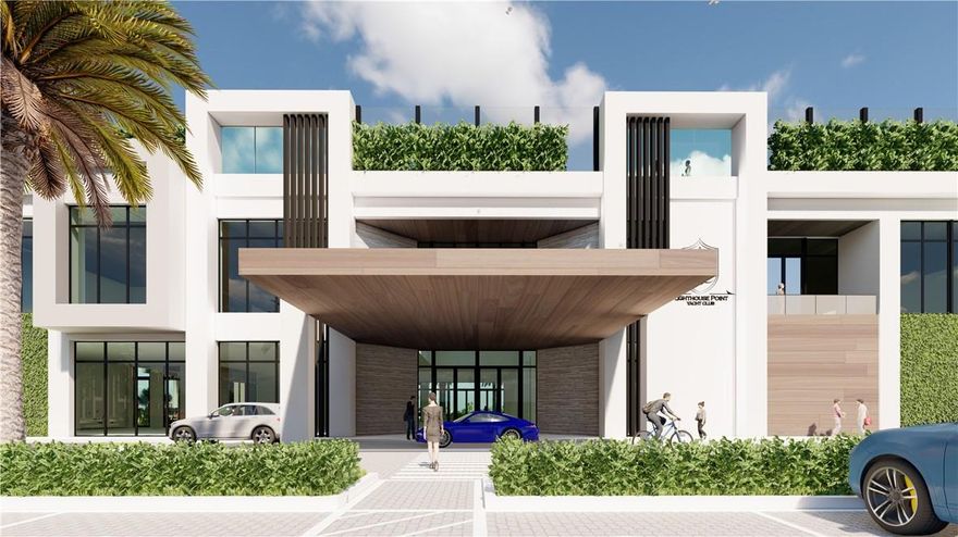 Lighthouse Point Yacht Club (LHPYC) proudly presents 21 LARGE townhomes (19 Waterfront), 3,609SQFT- 4,737SQFT UA, & 1 Single Family Home TBA w/100FT slip. Developer/owner is award-winning luxury builder. All townhomes are 3-stories featuring living area on first floor, elevator, & option of 3 or 4 bedrooms. Brand new modern 35,000SQFT club & tennis center are simultaneously being constructed to provide the ultimate luxury community & club. Club amenities include fine-dining waterfront restaurant, outdoor tapas bar/restaurant, ultra- large pool + kids' splash pad, kids club, business center & more. 10,000+ SQFT gym & spa overlooks the 78-slip, deep water, full service marina just minutes from Hillsboro Inlet & Boca Lake. LHPYC is a PRIVATE member-only club in the heart of Lighthouse Point.