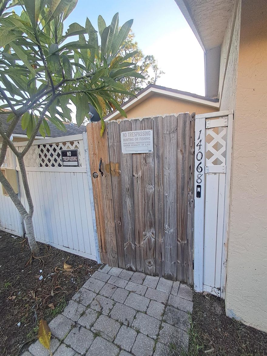 3 BEDROOMS, 2 FULL BATHS, 1 CAR GARAGE WITH A HUGE COURTYARD PATIO.