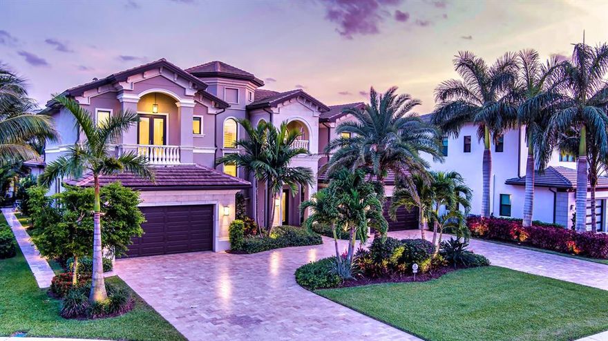 Constructed in 2020 by award-winning builders GL Homes and located in the heart of the gated enclave of Boca Bridges, this furnished transitional-style six-bedroom seven-bathroom, four-car garage estate spans and impressive 6,912+/- square feet of living space.