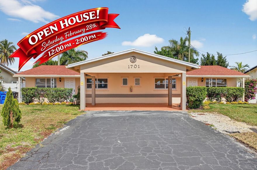 Well-maintained duplex in Coral Ridge Isles, offering an excellent opportunity for owner-occupants to live in one unit and offset expenses with rental income or an ideal long-term hold for investors. Each unit features 2 bedrooms and 1.5 bathrooms, full-size washer and dryer, private fenced backyard, and covered parking. The property includes separate storage for each unit with a combination of walk-in and reach-in sheds, new sod, and a functional layout ideal for long-term occupancy. Most windows are impact-rated. A generator is in place with a dedicated gas line and operational for both units. Centrally located in Fort Lauderdale, close to shopping, dining, beaches, and major roadways. A solid income-producing property with desirable features rarely found in duplex inventory.