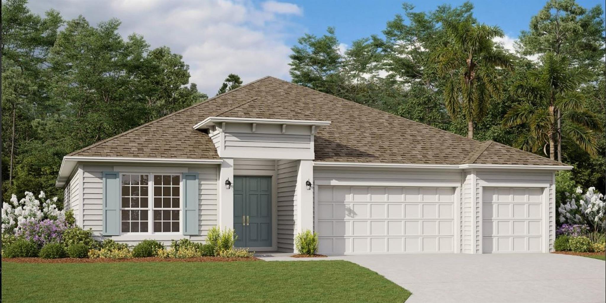 The Avalon — a spacious, single-story, open-concept home featuring 4 bedrooms, 3 full bathrooms, and a 3-car garage. The stylish kitchen boasts a large island and opens seamlessly to the living and dining areas, perfect for everyday living and entertaining. Just off the kitchen, you'll find a café space ideal for casual meals or morning coffee. A separate dining area located off the great room provides a more formal setting for gatherings. The primary suite offers a private bathroom complete with a walk-in closet, while the primary bathroom features double vanities for added convenience. The additional bedrooms are thoughtfully arranged throughout the home. A private lanai extends the living space outdoors, ideal for relaxing or gathering.