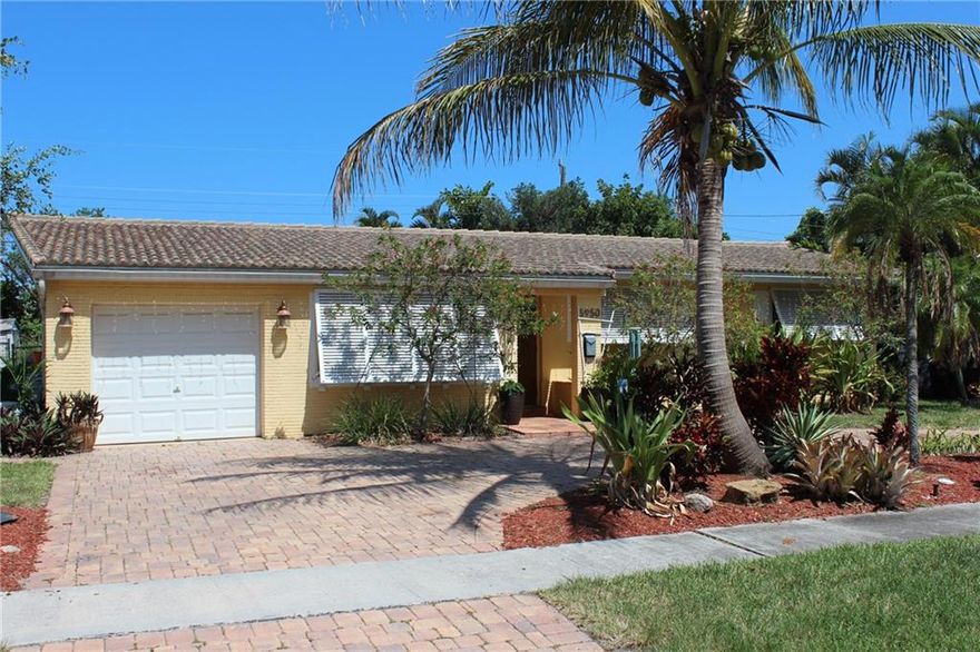 By appointment only.  Great home in move-in condition.  This great home with an open pool & rear covered patio is currently vacant.  The property has been well kept by the owner.  Fenced back yard offers privacy and ample entertainment space.  Circular front driveway with attractive brick pavers.   The property is very close to Westminster Academy.  Also not far from Pinecrest & Cardinal Gibbons.   Imperial Point has a library within walking distance, as well as many convenient shops & restaurants within blocks.  Very quick access to Lauderdale-by-the-Sea entertainment beach attractions.  Subject has Bahama & accordion hurricane shutters installed on every window & sliding glass door. Home sold ‘as-is’ with right to inspect. Great house with stainless appliances. No flood zone!