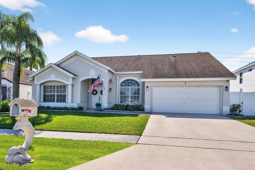 Move-in ready and beautifully maintained, this 4 bedroom + den/office home features soaring ceilings, open living spaces, endless updates, and a private pool perfect for Florida living! Outstanding upgrades include a new hurricane impact front door & garage door; all new interior doors; new luxury vinyl flooring throughout and baseboards; an open kitchen with white cabinetry, granite countertops, and new stainless steel appliances (refrigerator, stove, dishwasher, microwave); new washer and dryer; updated lighting and ceiling fans; new hot water heater; and fully painted interior and exterior! Enjoy the ultimate outdoor retreat with a screened pool, spacious patio, and a fully fenced yard designed for comfort and privacy. Low HOA fees and conveniently located near shopping, dining & more!