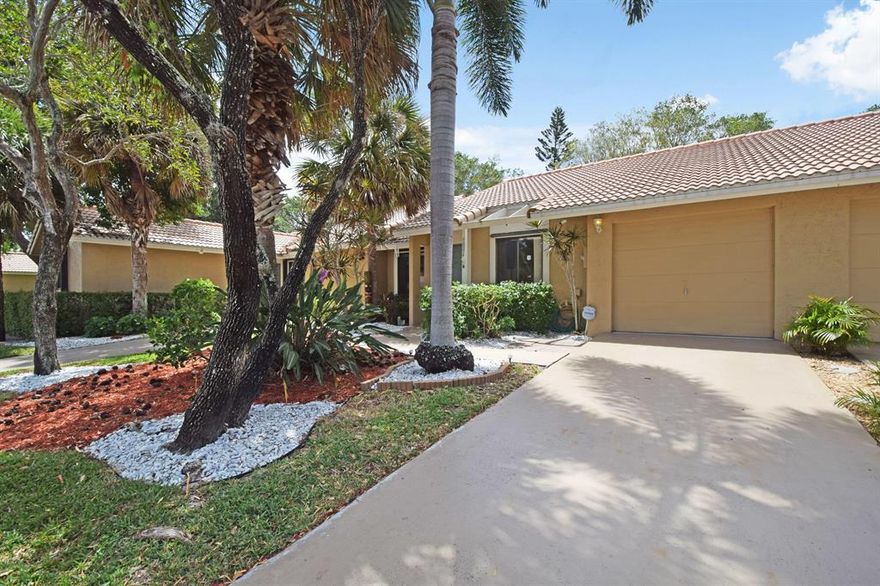 2 Bedroom Unit with third room built out as a den, dining or bedroom.  Child and Pet Friendly Gated Community in one of the most highly desired school systems in Palm Beach County.  This was a 2 bedroom, but had a room and closet added which might be used as a third bedroom or an office.  Private outdoor screened-in patio. Friendly community with central pool, tennis courts, barbecue area, screened-in community  clubhouse and children's playground.  Home will be sold as-is and fully furnished so it is a great starter home.