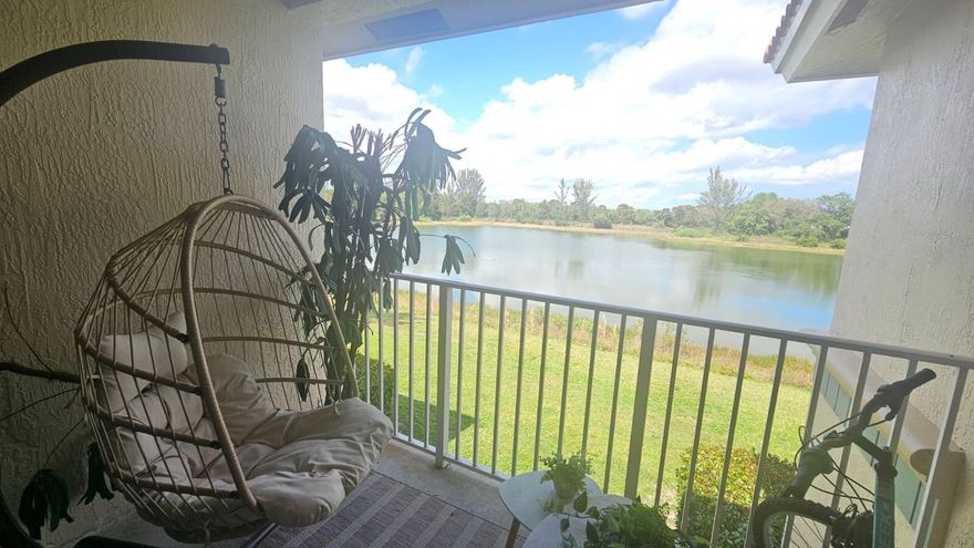 Lakefront, Spacious 3bedrooms, 2 baths, second-floor unit with plenty of natural lights and  beautiful water views! Bright open floor plan , tile flooring throughout. Enjoy privacy and relax year-round on the oversized enclosed patio overlooking the lake. The community completed a new roof & exterior painting - no special assessments, New Roof installed. Amenities include a community pool and a prime location near major highways, West Palm Beach Airport, shopping, schools, and hospitals. Good opportunity for investors, tenant occupied $2,050 per month, till 3/31/2027