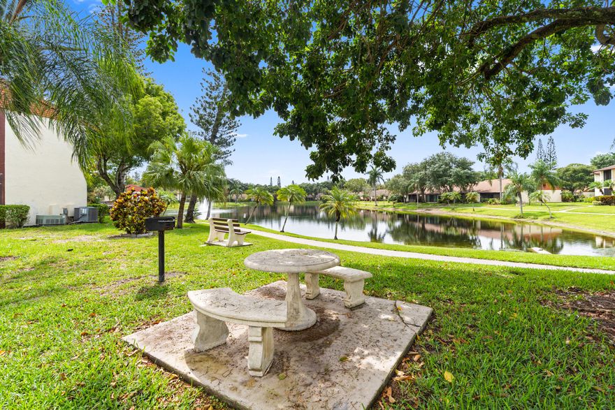 Enjoy this beautiful 2/2 in a gated community in the heart of West Palm Beach. Conveniently located between The Florida Turnpike and i95 for easy commuting. This condo is located as soon as you enter the neighborhood, with a nice lake behind with great views, community pool, tennis courts, racquetball and park walking distance from the unit. Matching tile flooring throughout, Impact windows in bedrooms, walk-in closets, tub/shower combination in second bathroom. Beautiful countertops with backsplash in kitchen. Don't miss out!