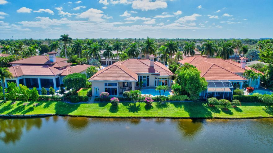 Highly-coveted 1-story home with expansive lake views! The home is extremely well-maintained and it has newer roof (2yo), impact glass, 20 kVA generator, and natural gas.  4 BD/ 4BA / 2 HB home with split plan, all ensuite bedrooms and an office with beautiful built-ins. The primary is gorgeous and oversized with large walk-in closets and custom built-ins. The pool & patio are incredibly spacious and feature lake views and plenty of space for entertaining. The spacious side yard is perfect for bocce, a putting green, or a dog run!