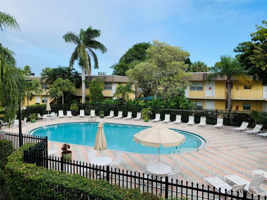 Cozy 1-bedroom, 1-bath condo located in a well-maintained and desirable community. This first-floor unit features tile flooring throughout and offers peaceful garden views. Enjoy resort-style amenities including multiple tennis courts, a sparkling pool, and a fully equipped gym. New A/C installed in 2024. Excellent location close to I-95, restaurants, and the beach. Ideal for investors—rentals allowed immediately. A great opportunity for comfortable living or income potential in a prime area.