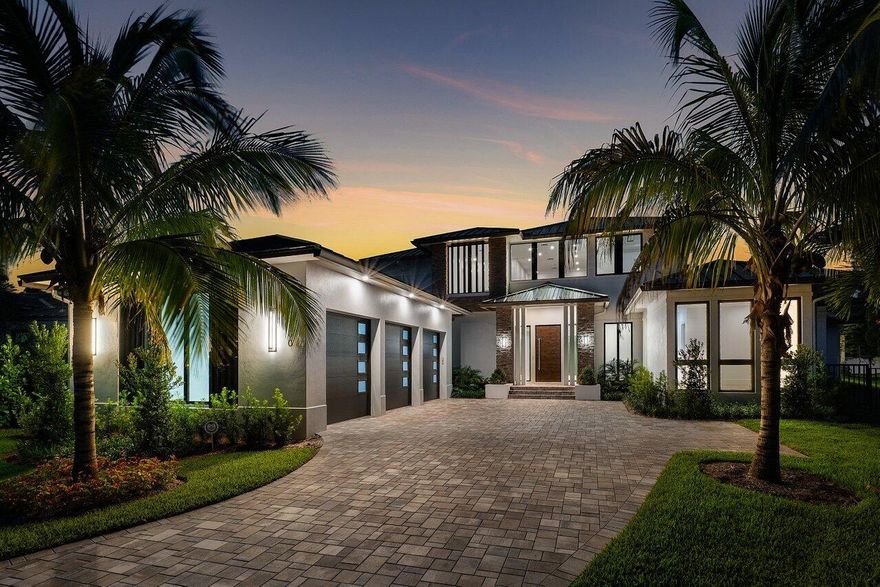 Welcome to 3100 Palm Drive--an exceptional new construction estate designed by renowned architect Randall Stofft, offering modern sophistication, rare flexibility, and resort-style living in the heart of Delray Beach. Set on an expansive .36-acre lot backing to a lush 75-foot-wide nature preserve, this custom-built home features 6 bedrooms, 6 full and 2 half baths, a 3-car garage, and a fully detached guest house--a rare offering in the sought-after waterfront enclave of Trade Winds Estates. Inside, the home is defined by its clean architectural lines, thoughtful craftsmanship, and timeless finishes. Soaring ceilings, large-format 48x48 porcelain tile, floating wood staircase with glass panels, and custom trim create a harmonious balance of form and function.