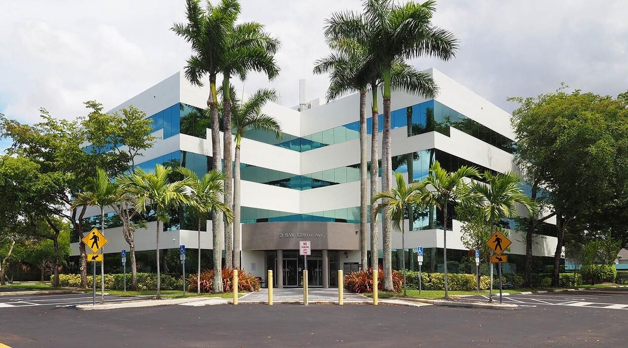 Many offices along the window line, and large open areas for multiple uses, conference room. Can SUBDIVIDE space. Reno in 2022, with reception, common area breakroom, storage, and IT closet. A 897 SF common area breakroom. A 1,250 KW backup generator for building, LED lights, security cameras, parking & covered parking available. In Pembroke Pines about 3 miles east of the I-75 and close to Memorial West Hospital, Pembroke Lakes Mall and many shopping centers. Triple NNN lease includes janitorial, trash & water. Rents do not include electric or telecoms but are full service otherwise. Naming rights available. Can be combined with 4th Floor.