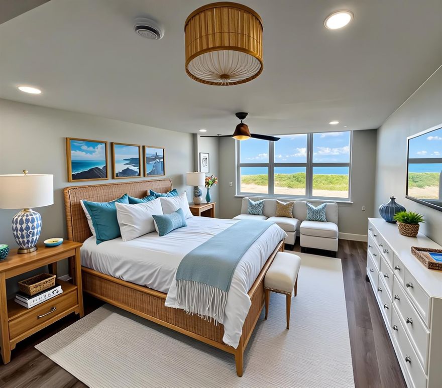 Experience breathtaking, direct oceanfront views from this stunning 2-bedroom, 1,310 sqft condo, perfectly positioned on the sand with north-facing vistas of the iconic lighthouse. This fully renovated unit, untouched since its remodel, boasts modern elegance and is ready for immediate rental. Key features include:Completely Updated: All-new impact glass, lighting, fixtures, and solid core doors.Gourmet Kitchen: Open to ocean views, featuring stainless steel appliances, sleek quartzite countertops, and new tiling.Modern Upgrades: New electrical circuit box, tiled bathrooms, washer/dryer in-unit, and spacious walk-in closets.55+ Amenity-Rich Building: All required SIRS inspections completed, ensuring peace of mind.