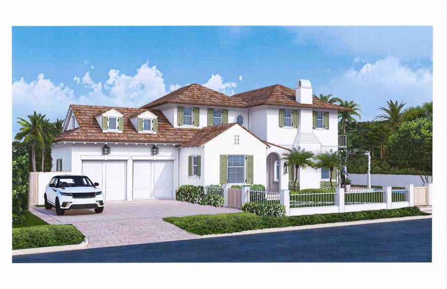 This Palm Beach parcel includes ARCOM approved plans for a 4,674 TSF residence featuring 6 bedrooms and 7.1 baths. Designed by Dailey Janssen Architects and McCann Design Group, the home features well-proportioned interiors offering a refined open layout including an eat-in kitchen with separate pantry, great room opening to covered loggia and pool garden, 1st floor en-suite guest room, cabana w/bath, study w/bath, mud room and laundry center, elevator, and 2 car garage. Second level features a primary suite with dual baths and closets, VIP suite, and fitness room w/bath.