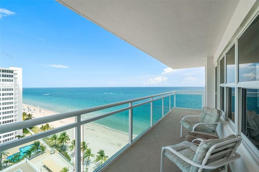 Living at Playa Del Mar on the Galt Ocean Mile allows one to experience the freedom of living at the foot of the ocean without responsibility of owning a shore home. Enjoy the expanse of the ocean waters from your wrap around balcony in front of you all while having the convenience of shopping, dining, entertainment, and festivals in North Beach within walking distance. Playa Del Mar offers unparalleled and recently renovated common areas. The media room can be used by you and your guests to show private viewings, the card room, pool room and the Ocean Lounge and bar are always welcome areas to entertain yourself and your guests, three gyms allowing you to exercise without ever feeling crowded, and the Playa infinity pool offering a relaxed atmosphere & comfortable seating under canopies.