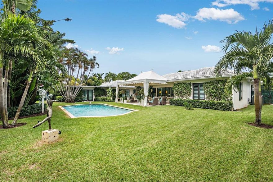 Located on one of the best streets in West Palm Beach, this sprawling home sits on an oversized lot and features 3 large bedrooms plus an office or sitting room. With high ceilings and a split floorplan, the fully renovated home centers around a great room with wood burning fireplace and an expansive covered loggia overlooking the private pool and lush garden. The main bedroom connects with an additional sitting room that opens to the garden and pool. With full impact windows, air-conditioned garage, and ample space for entertaining, this property suits the ultimate Florida lifestyle. In the coveted ''SoSo'' neighborhood, the home is one block from a waterfront biking and walking trail and minutes to the area's best restaurants, beaches, Worth Avenue, the airport, and more.