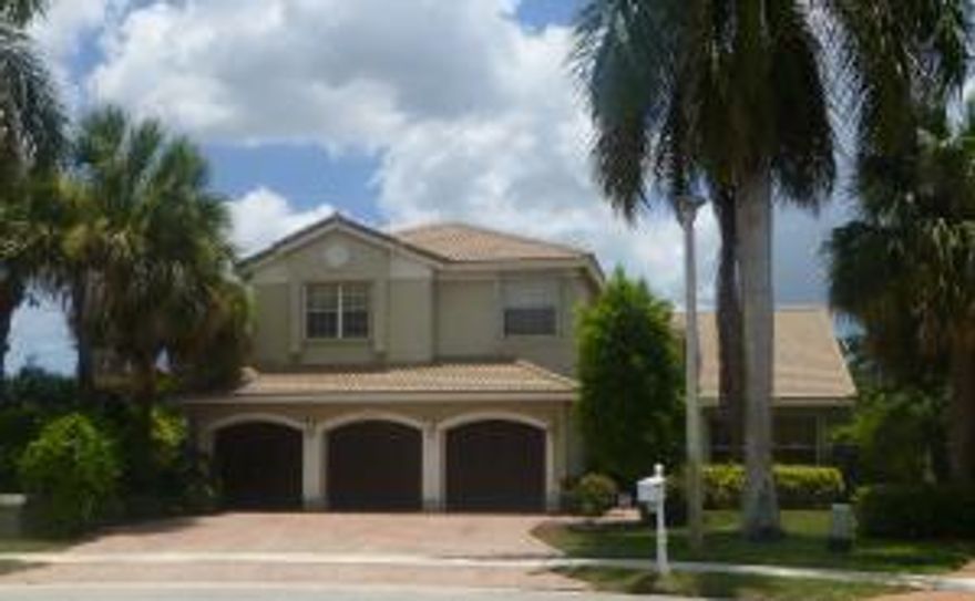 JUST REDUCED $40,000BEAUTIFUL LIGHT AND BRIGHT MAR-A-LAGO MODEL, 4 BEDROOM, 3 BATH, 3 CAR GARAGE, POOL HOME ON A CUL-DE-SAC WITH STUNNING LAKE VIEWS. UPGRADES GALORE. UGRADED KITCHEN CABINETS WITH GRANITE COUNTERTOPS, BUILT IN KITCHEN NOOK, STAINLESS STEEL GE PROFILE APPLIANCES, ALL BATHROOMS UPGRADED WITH GRANITE COUNTERTOPS. NEW ELECTRIC WATER HEATER, NEWER A/C UNIT, NEWER POOL PUMP, LG FRONT LOAD WASHER AND DRYER, SHUTTERS, BURGLAR ALARM, AND MUCH MORE. 3RD CAR GARAGE CONVERTED INTO ROOM CAN BE EASILY CONVERTED BACK. ROOF REPLACED IN 2006