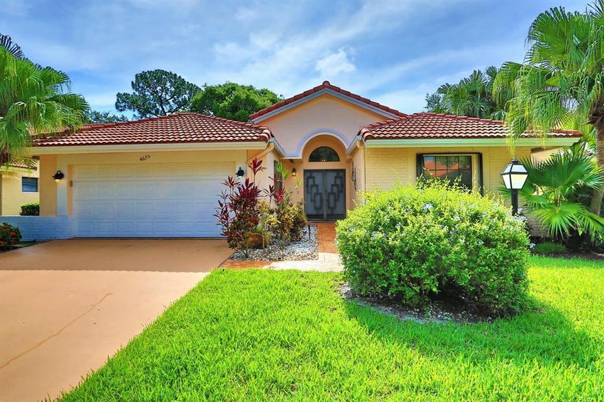 WELCOME to Palm Shores!   Beautiful neat and clean 3 BR home.  Recently remodeled kitchen with granite countertops and sink and a tile back splash!  NEW ROOF 2016.  Hurricane shutters.   Kitchen appliances and washer/dryer all 5 years old!  This community is BIG DOG friendly (up to 2 pets).  HOA covers LANDSCAPING, CABLE, ADT ALARM, HOUSE PAINTING, ROOF POWER WASHING, TREE TRIMMING.  1 Year HOME WARRANTY!  Recently renovated clubhouse with GIGANTIC pool.  One time capital contribution of $1100 to the HOA is required. Offers with recent financing qualification will be given priority consideration.