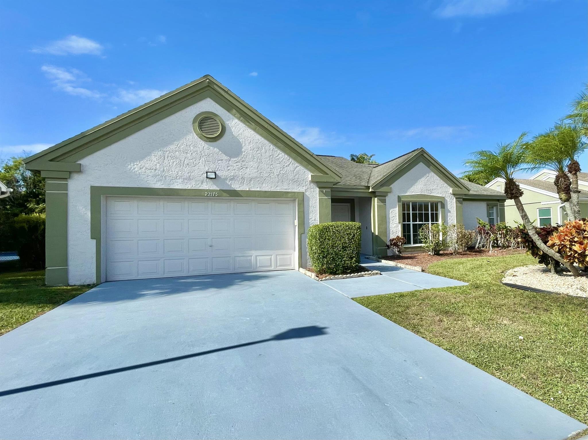 Super Boca Winds 4 Bdrm 3 Bath + 2 car garage on pretty private fenced lot, Newly Remodeled Kitchen, Freshly Painted, Large Screened Patio, Ceramic Tile throughout, No carpet, Landlord provides lawn service. Two Community Pools, several playgrounds and tennis courts. Great schools all close by. Washer and dryer in garage. Split bedroom plan.