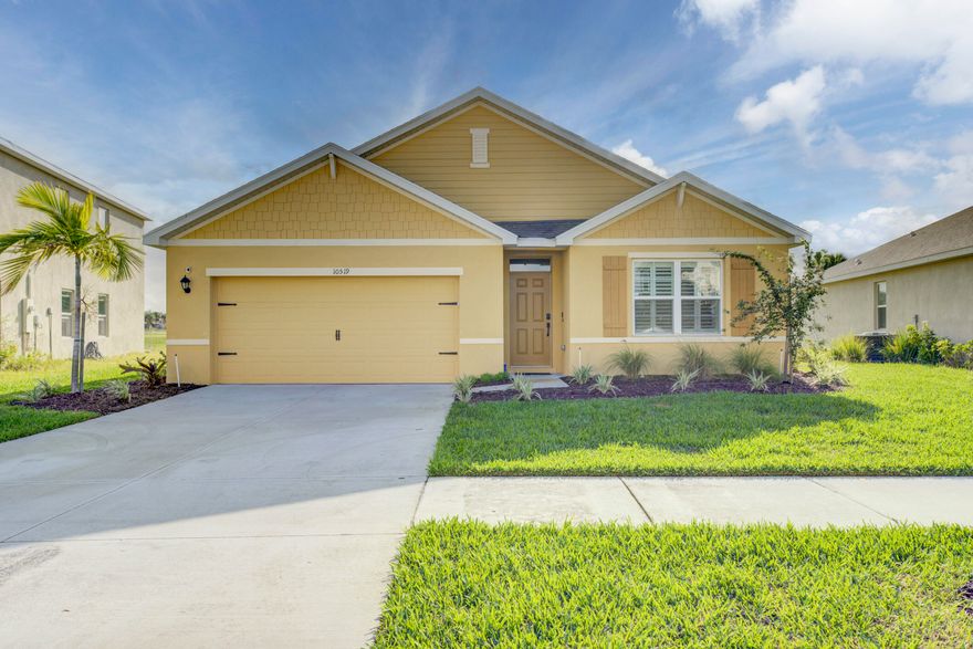 Short Sale opportunity in the highly desirable Verano community! Built in 2022, this newer CBS home offers 4 bedrooms, 2 baths, and 1,828 living SF with a spacious open-concept layout and split-bedroom floor plan. Features include tile flooring throughout main living areas, a modern kitchen with ample cabinetry and island seating, generous primary suite, impact-resistant construction, hip roof, and covered outdoor space. Situated on an oversized 0.18-acre lot in one of Port St. Lucie's premier resort-style communities offering exceptional amenities and convenient access to shopping, dining, golf, and I-95. Property sold AS-IS. Short sale subject to lender approval. Buyer to verify all room sizes, HOA information, and community restrictions.
