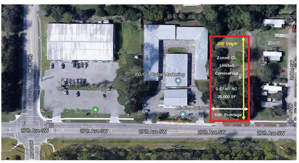 Commercial Development Opportunity, 0.57 Acres Zoned CL- Limited Commercial District is located on the busy 27th Ave SW Vero Beach in Indian River County, High Traffic Volume, FL DOT reports vehicle traffic count is over 15,000 +/- vehicles daily, just 4 miles to Vero Beach Regional Airport and 9 miles to I-95. (The new I-95 Oslo I-95 entrance 6 miles) Zoning - CL- Limited Commercial District allows for a wide variety of business opportunities the zoning is intended to provide areas for the development of restricted commercial activities. Indian River County Lists some of the Permitted Uses includes: Medical & Health Services | Offices & Clinics | Dental | Home Health Care | Drug Store | Banks /Credit Institutions | Security & Commodity Brokers | Real Estate | Legal & Insurance Services