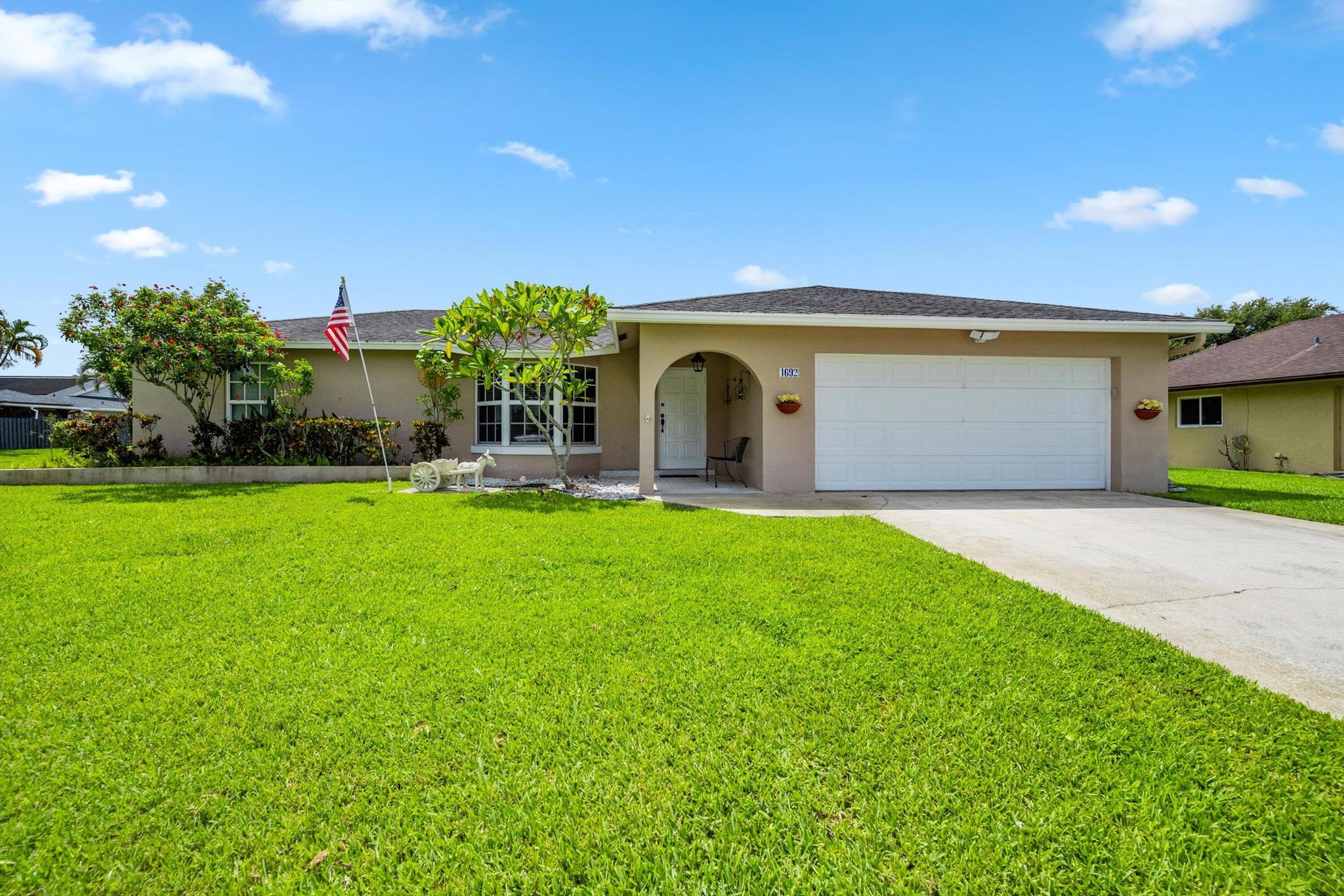 Great location in sought out neighborhood in Wellington. Lovely 3-bedroom 2-bathroom home. Enjoy the space and privacy from the end of the culdesac. The home is equipped with impact windows. Close to great schools.