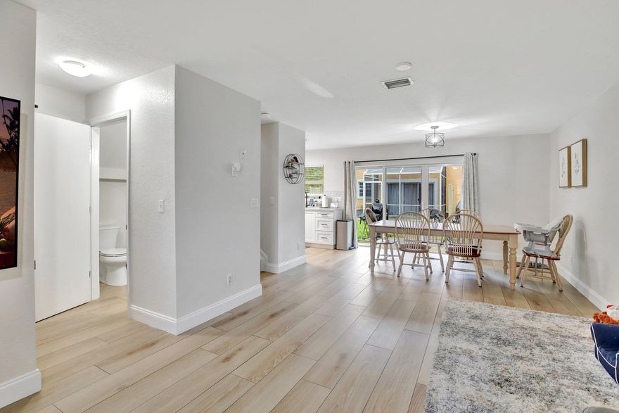 This fully renovated 2 bed, 2.5 bath townhome in a gated community is move-in ready and updated with style. Renovated in 2023 with an open layout, vinyl wood-look floors upstairs, private en-suite baths, and a bonus flex room perfect for office, guest space, or playroom. A/C replaced in 2021, water heater in 2020. Enjoy low-maintenance living with a low HOA that includes gated security, pool, clubhouse, and playground. Prime location-just minutes from the Turnpike, Walmart, AutoZone, parks, schools & great local dining. First home or smart move-this one delivers. Motivated seller!