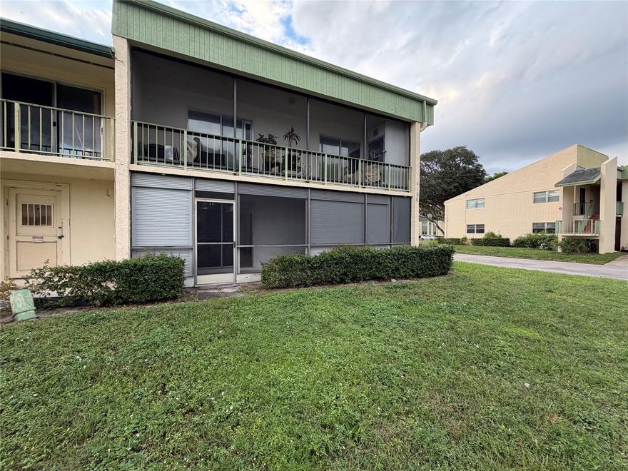 Welcome home to this light and bright 2-bedroom, 1-bath corner unit located on the first floor in the desirable Ramblewood East community of Coral Springs. This spacious condo features large rooms with balconies off each bedroom, offering peaceful outdoor space and abundant natural light throughout. The community offers a pool for relaxing and entertaining, and is perfectly situated near a park with tennis courts, basketball courts, and a scenic walking trail. Close to shopping, dining, and major roadways, this home combines comfort, convenience.